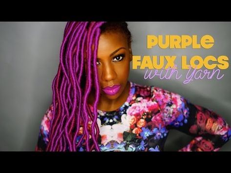 Yarn dreads became popular not accidentally. These faux locs are fun, low-maintenance and cheap. Find out more advantages of yarn dreadlocks and their 20 inspiring examples. Purple Faux Locs, How To Crochet Synthetic Dreads, Making Synthetic Dreadlocks, Making Dreads From Yarn, Yarn Faux Locs, Yarn Dreadlocks, Purple Locs, Yarn Locs, Yarn Dreads