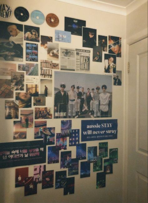 #room #inspo #inspiration #kpop #skz #straykids #wall #decor #poster #aesthetic #bedroom Skz Room Ideas, Ot8 Skz, Kids Wall Prints, Teen Room Designs, Kpop Room, Cool Room Designs, Poster Aesthetic, Room Redesign, Cute Room Ideas