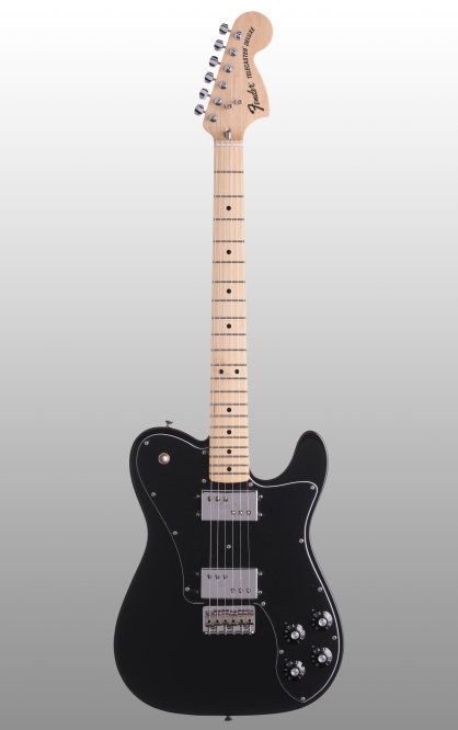 Fender '72 Deluxe Telecaster Electric Guitar: Part of Fender's Classic Series, this fantastic-feeling Tele Deluxe delivers a modern take on the well-known Tele tone with two Fender Wide Range humbuckers. Fender Guitars Telecaster, Fender Telecaster Black, Fender Telecaster Deluxe, Telecaster Bass, Battle Axes, Telecaster Deluxe, Balanced Rock, Guitar Obsession, Telecaster Guitar