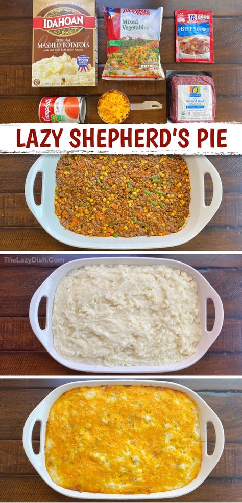 Super Easy Dinner Ideas Simple, Dinners Under $10, Dnd Meals, Lazy Meals, Easy Shepherds Pie, Big Momma, Recipes For The Family, Shepherd's Pie Recipe, Quick And Easy Dinner Recipes