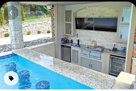 Pool Bar Design, Blue Haven Pools, Dream Backyard Pool, Pool House Designs, Pools Backyard Inground, Outdoor Kitchen Bars, Pool Remodel, Backyard Pool Landscaping, Backyard Remodel