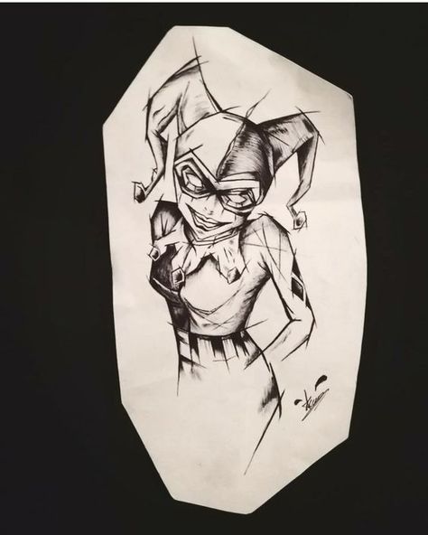 Harley Quinn tattoo Harley Quinn Tattoo Stencil, Harley Quinn Tattoo Ideas For Women, Harley Queen Tattoo, Joker Tattoo For Women, Tattoo Harley Quinn, Joker And Harley Quinn Tattoo, Harley Quinn Tattoo Ideas, Harley Quinn Tattoo Design, Harley Quinn Tattoos