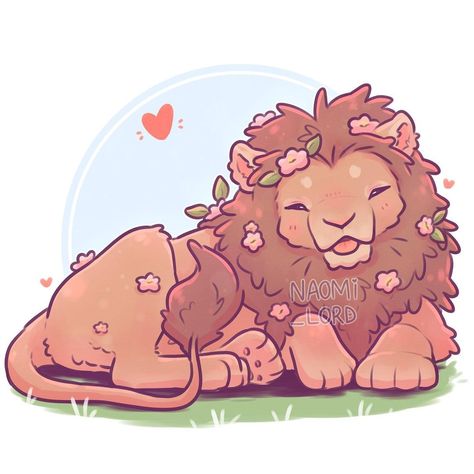 Cute Bird Art Cartoon, Noami Lord Animal, Kawaii Lion Drawing, Naomi Lord Art Animals, Cute Lion Drawing Kawaii, Naomi Lord Animals, Cute Mythical Creatures, Naomi Lord Art, Naomi Lord