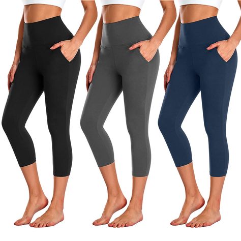 [Sponsored] The NEW YOUNG 3 Pack Capri Leggings for Women offers a versatile and practical option for any woman's wardrobe. Made with high-quality materials, these leggings are designed to provide a comfortable and flattering fit. The high-waisted and tummy control design helps to smooth and support the midsection, while the capri length is perfect for warmer weather or for activities like yoga or the gym. The addition of pockets adds convenience and functionality, making it easy to carry essentials while #caprileggings Body Curves, Leggings For Women, Gym Yoga, Pocket Leggings, Star Rating, Workout Gym, Capri Leggings, Perfect Body, High Waisted Leggings