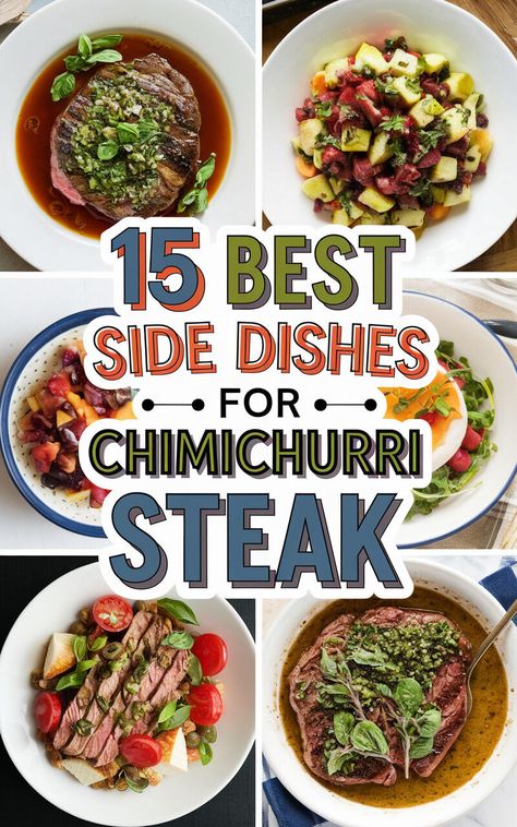 Elevate your steak game with these mouthwatering side dishes! 🥩🥗 #ChimichurriSteak #DeliciousSides Sides For Chimichurri Steak, What To Serve With Chimichurri Steak, What To Serve With Chimichurri, Steak And Chimichurri, Brazilian Steak, Cube Steak And Gravy, Steak Sides, Chimichurri Steak, Grilled Sweet Potatoes