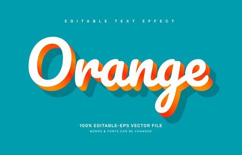 Poster Food, Effect Template, Food Template, Vector Poster, Word Fonts, Colour Orange, Text Effect, Eps Vector, Text Effects