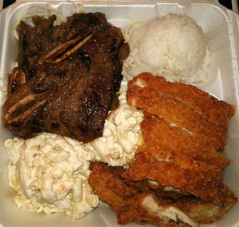 L & L Hawaiian Barbecue, Gardena, CA Chicken Katsu Mix Plate Hawaiian Chicken Katsu, Hawaiian Barbecue, Breakfast Brunch Party, Cooking Soul Food, Maui Food, Best Freeze Dried Food, Chicken Katsu, Soul Food Dinner, Burger Sauce