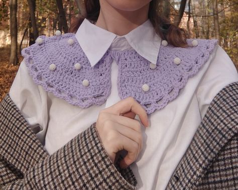 Crochet Flower Collar, Crochet Dickey, Knitting Collar, Knitted Collar, Crochet Collar, Wool Crafts, Cute Fits, Knitted Bags, Crochet Patterns Amigurumi