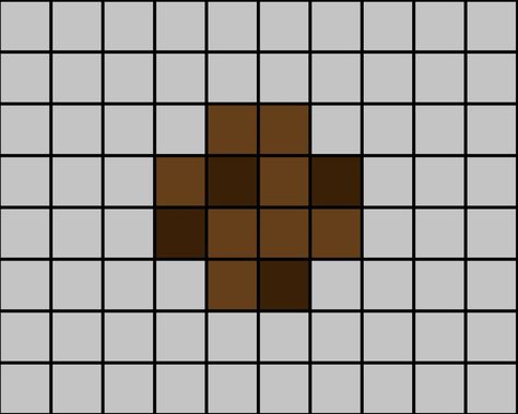 A small pixel art template of a chocolate chip cookie (4 up, 3 wide). Very Small Pixel Art, Pixel Art Small Cute, Cute Small Pixel Art, Small Pixel Art Ideas, Food Pixel Art, Small Pixel Art, Pixel Art Food, Pokemon Perler Beads, Easy Perler Beads Ideas