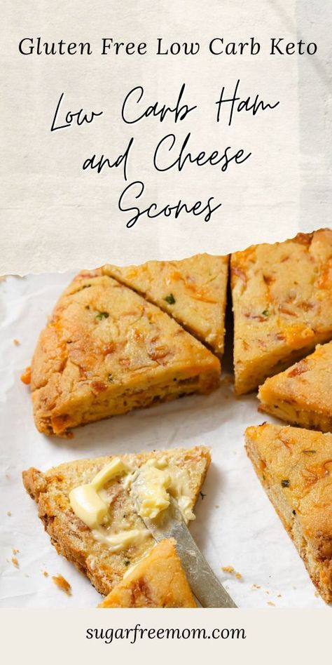 These Low Carb Ham and Cheese Scones are the ultimate way to use up any leftover ham from the holidays. Moist, yet crumbly, they’re a great savory alternative to the humble scone. This keto scones recipe is perfect to dunk into your favorite soup or just as an afternoon snack with a cup of coffee. Just 3 net grams of carbs. Keto Scones Recipe, Ham And Cheese Scones, Cheese Scones Recipe, Keto Scones, Cheese Scones, Scones Recipe, Ham Cheese, Leftover Ham, Ham And Cheese