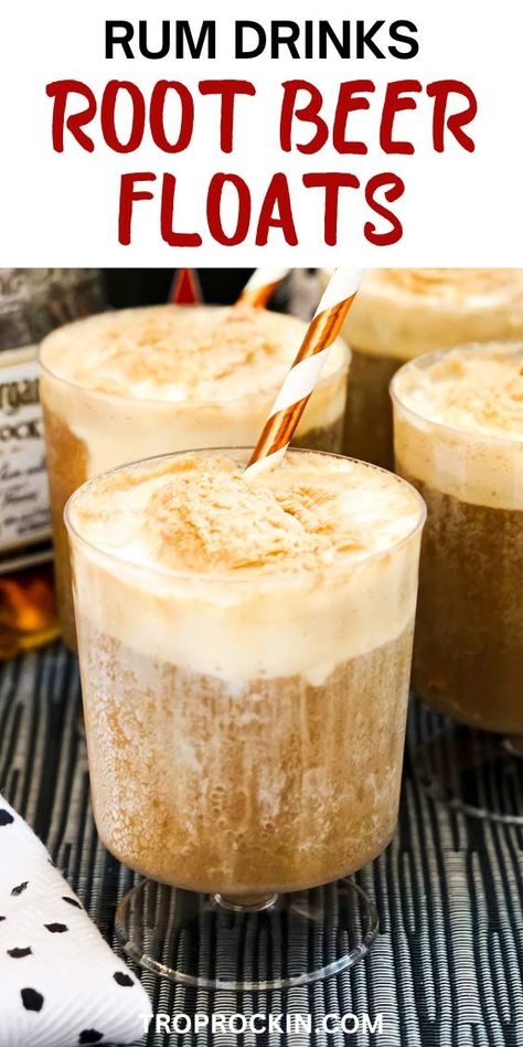 Alcoholic Root Beer Float Refreshing Rum Drinks, Alcoholic Root Beer Float, Drinks Made With Rum, Rum Ice Cream, Root Bear, Ice Cream Drink, Bear Ice Cream, Creamy Cocktails, Ice Cream Drinks