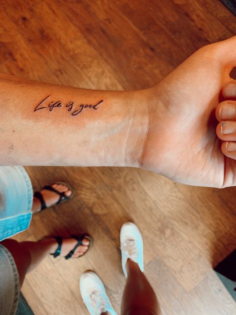 Vertical Wrist Tattoo, Inside Wrist Tattoo, Vertical Tattoo, Parent Tattoos, Tattoo Wrist, Simple Tattoo, Wrist Tattoo, Word Tattoos, Piercing Tattoo