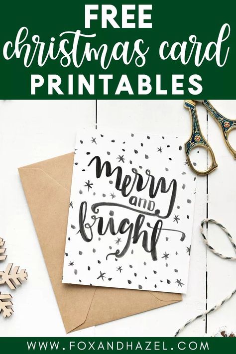 Black And White Christmas Card Ideas, Christmas Card Printable Free, Christmas Cards Printable Free, Free Christmas Card Printables, Free Christmas Card Template, Free Christmas Cards, Free Christmas Card, Christmas Card Layouts, Christmas Fonts Alphabet