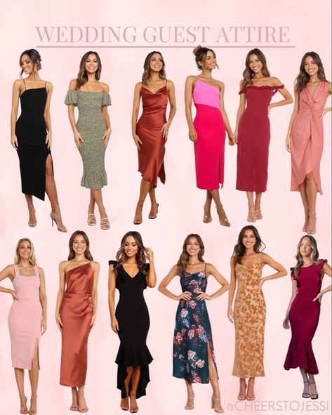 What To Wear For Wedding Guest, Formal Guest Wedding Dress Summer, Dress Outfits To Wear To A Wedding, Woman Guest Wedding Outfit, Rustic Outfit For Women Wedding Guest, Wedding Guest Outfit Dress, Wedding Guest Dress Semi Formal Summer, Spring Wedding Attire For Women, Wedding Guest Casual Dress