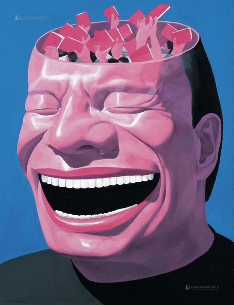 Yue Minjun, Memory no. 4 (2000) Yue Minjun, Chinese Contemporary Art, Art Chinois, Digital Museum, Contemporary Art Painting, Chinese Painting, Art Plastique, Chinese Art, Contemporary Paintings