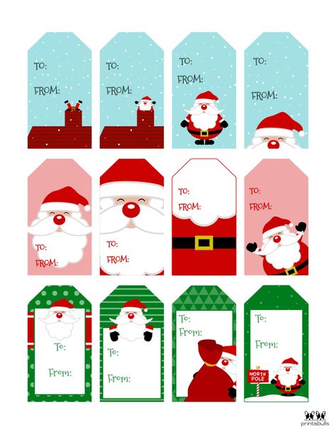 Santa Gift Tags - 80 Free Printable Tags & Labels | Printabulls To And From Tags Printable, Free Printable Santa Gift Tags, Kids Christmas Gift Tags, Gift Tags From Santa, Christmas Labels Template, Santa Gift Tags Printable, Merry Christmas Tag, Free Christmas Tags, Christmas Printable Labels