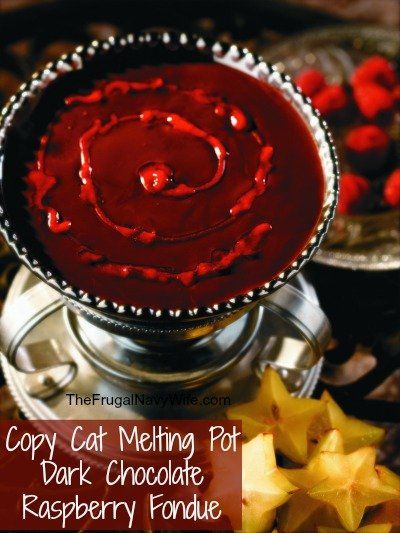 Melting Pot Recipes, Dessert Fondue, Fondue Dinner, Chocolate Fondue Recipe, Fondue Night, Dark Chocolate Raspberry, Fondue Recipe, The Melting Pot, Fondue Party