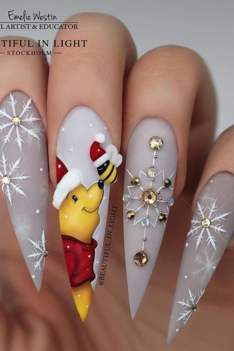 christmas nail designs, christmas nail art, christmas nail ideas, christmas nail design, christmas nails 2021, christmas nails acrylic, christmas nails simple, christmas nails design, christmas nails 2022, christmas nails idea, christmas nails easy, christmas nails art, christmas nails red, christmas nail acrylic, christmas nail ideas acrylic, christmas nail 2022, christmas nail art design, christmas nail art designs Disney Christmas Nails, Nail Art Noel, Unghie Nail Art, Light Nails, Winter Nails Acrylic, Christmas Gel Nails, Christmas Nail Art Designs, Disney Nails, Glam Nails