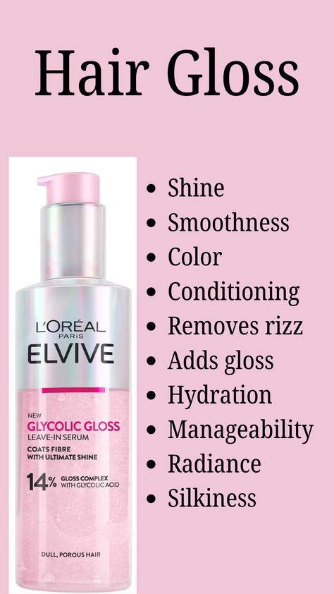 Achieve radiant shine, smoothness, and vibrant color with L'Oréal Hair Gloss. Instant glow! Transform your hair with L'Oréal Hair Gloss: stunning shine, smooth texture, and vibrant color. Elvive Serum, Hair Glossing, Smooth Shiny Hair, Porous Hair, Loreal Hair, Christmas Decorations Apartment, Hair Gloss, Dull Hair, Good Hair Day