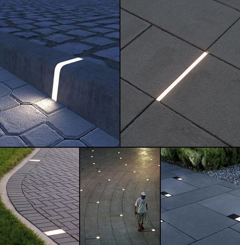 Sidewalk Lighting, Architecture Photography Buildings, Urban Furniture Design, Driveway Lighting, Landscape Lighting Design, Architectural Lighting Design, Driveway Design, Entrance Gates Design, Urban Furniture