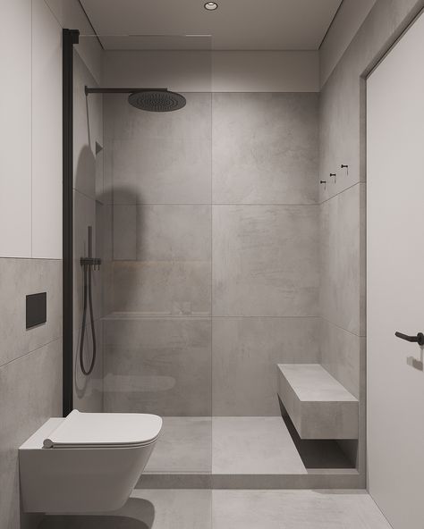 Oak on Behance Bathroom Inspo Interior Design, Minimalist Toilets, Bathroom Redecorating, Ensuite Shower Room, Minimalist Bathroom Design, Modern Small Bathrooms, Bathroom Redesign, Bathroom Design Decor, Toilet Design