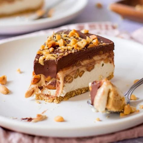 Does anything sound better than cooling off with a vegan snickers-style ice cream cake on a hot summer day? We didn't think so either! Get the recipe (with video) here. #bestofvegan#veganicecream#icecreamcake#veganicecreamcake#snickerscaqke#veganscnickers Vegan Snickers Cake, Snickers Ice Cream Cake, Vegan Ice Cream Cake, Deserturi Raw Vegan, Snickers Ice Cream, Snickers Cake, Patisserie Vegan, Vegan Dark Chocolate, Gourmet Cupcakes