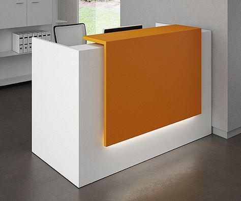 simple reception desk - Google Search Compact Reception Desk, Contemporary Office Reception, Simple Reception Desk, Commercial Reception, Gym Decoration, Modern Office Reception, Offices Interior, Small Reception Desk, Small Reception