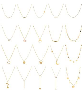 Diamonds aren't just a girl's best friend. JEWELRY IN GENERAL IS. This set is classy, simple and will match with anything. Gold Layered Necklaces, Teen Girl Jewelry, Simple Chain Necklace, Women Choker Necklace, Diy Chain, Star And Moon Necklace, Necklace Butterfly, Pendant Necklace Simple, Necklace Star