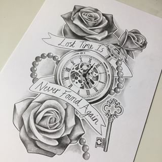 Clockwork Tattoo, Clock Tattoo Design, Inspiration Tattoos, Watch Tattoos, Geniale Tattoos, Clock Tattoo, Rose Tattoo Design, Free Tattoo, Best Tattoo Designs