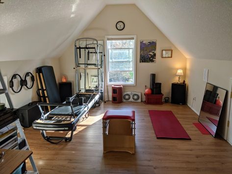 At Home Reformer Studio, Home Pilates Reformer, Reformer Studio, Pilates Tower, Home Pilates Studio, Pilates Studios, Pilates Room, Home Pilates, Pilates Machine