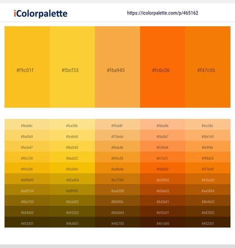 Colors included in this palette similar to Blaze Orange, Casablanca, Chilean Fire, Dark Orange, Dark Orange and Dark Orange, Gold, Gold and Dark Orange, Gold and Gold, Gold and Sandy Brown, Lightning Yellow, Orange, . Download color palette as Pdf, Adobe swatch and more. Tangerine Pantone, Cream Brulee, Yellow Pantone, Orange Palette, Orange Skin, Dark Color Palette, Orange Color Palettes, Purple Color Palettes, Yellow Colour Scheme