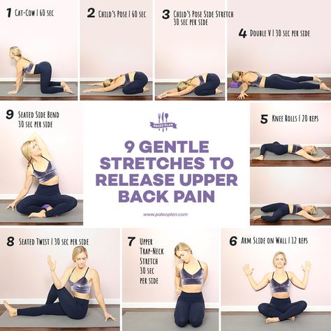 Upper Back Stretches, Back Stretches For Pain, Yoga Online, Yoga For Back Pain, Upper Back Pain, Back Stretches, Yoga Exercises, Easy Yoga Workouts, Back Pain Exercises