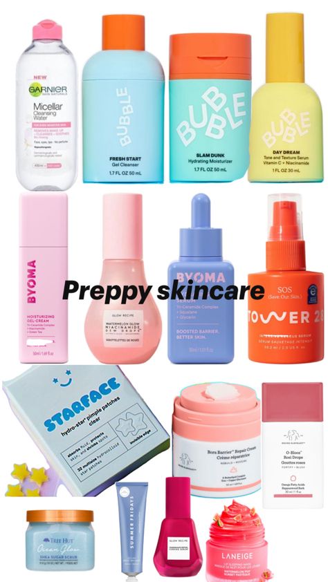 Save if your a preppy (i can see if you skip) Preppy Skincare Collection, Cute Preppy Skincare, Cheap Preppy Skincare, Preppy Skincare Products, Preppy Tips, Skincare Preppy, Garnier Micellar Cleansing Water, Preppy Skincare, Preppy Things