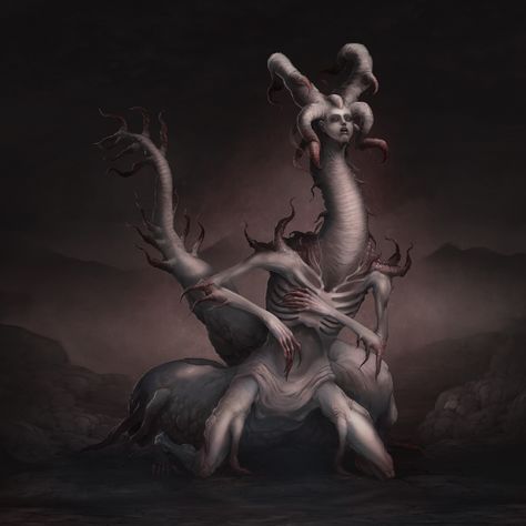 Shadowfell Creatures, Eldritch Abomination Humanoid, Abyssal Monster Art, Abomination Art, Eldritch Being, Dnd Eldritch Monster, Fantasy Eldritch Monster, Eldritch Abomination, Animal Concept