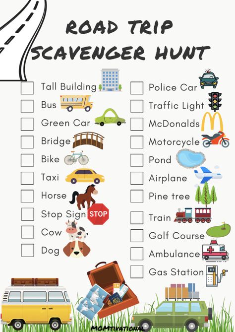 Car Trip Activities, Car Ride Activities, Kid Road Trip Activities, Fun Road Trip Games, Road Trip Scavenger Hunt, Toddler Road Trip, Road Trip Kit, Kids Travel Activities, Car Activities