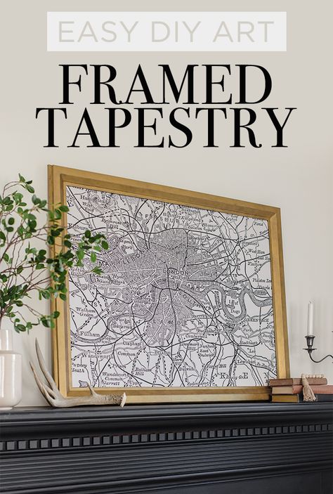 DIY Framed Tapestry Art - Jenna Sue Design Blog Small Bathroom Makeovers, Renovations On A Budget, Diy Library, Framed Tapestry, Cheap Dorm Decor, Jenna Sue Design, Jenna Sue, Home Tips And Tricks, Large Scale Art