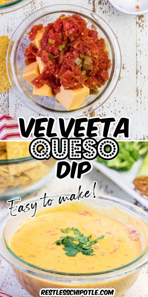 Homemade Queso Dip Velveeta, Velveeta Salsa Dip, Homemade Queso Dip Crockpot, Queso With Rotel, Velveeta Queso Dip, Queso Dip Easy, Queso Dip Velveeta, Queso Dip Crockpot, Queso Dips