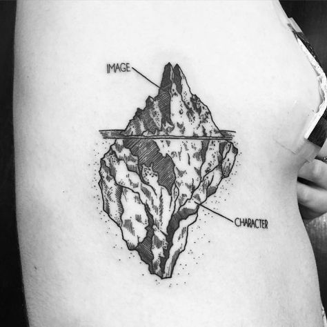 Iceberg Tattoo, Illustration Tattoo, Deep Art, Graceland, East Side, Tattoos With Meaning, Maple Leaf Tattoo, Cut And Style, Blackwork