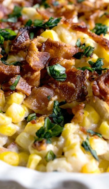 Corn and Bacon Casserole Cheddar Corn With Bacon, Corn And Bacon Casserole, Bacon And Corn, Cheddar Corn, Crock Pot Corn, Skillet Corn, Bacon Casserole, Baked Corn, Baked Bacon