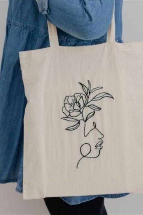 Tote Bag With Embroidery, Broderie Tote Bag, Patron Tote Bag, Tod Bag, Tote Bag Embroidery, Sac Tote Bag, Tods Bag, Totes Bag, Simple Tote