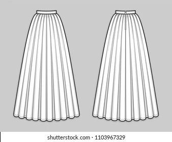 Pleated Skirt Technical Drawing, Pleated Skirt Flat Sketch, Pleated Skirt Sketch, Hoodie Illustration, Fashion Illustration Tutorial, Flat Drawings, Skirt Images, Fashion Design Sketch, Fashion Drawing Tutorial