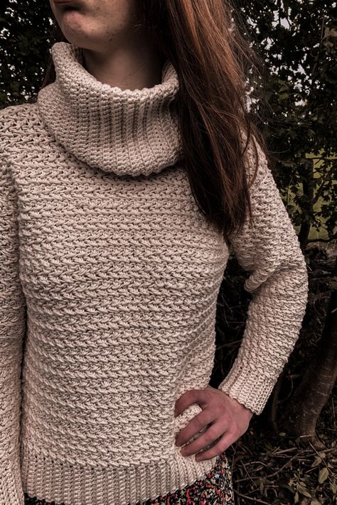 Crochet Turtle Neck Sweater, Crochet Turtle Neck, Crochet Turtleneck Sweater, Crochet Starburst, Crochet Turtleneck, Pocket Shawl, Shrug Pattern, Crochet Cozy, Crochet Sweater Pattern Free