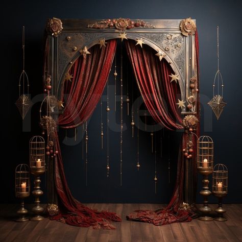 Good Backgrounds For Pictures, Witchy Backdrop, Curtain Aesthetic Dark, Romantic Autumn Wedding, Goth Backdrop, Magical Wedding Theme, Dressing Room Aesthetic, Retro Wedding Aesthetic, Witch Backdrop