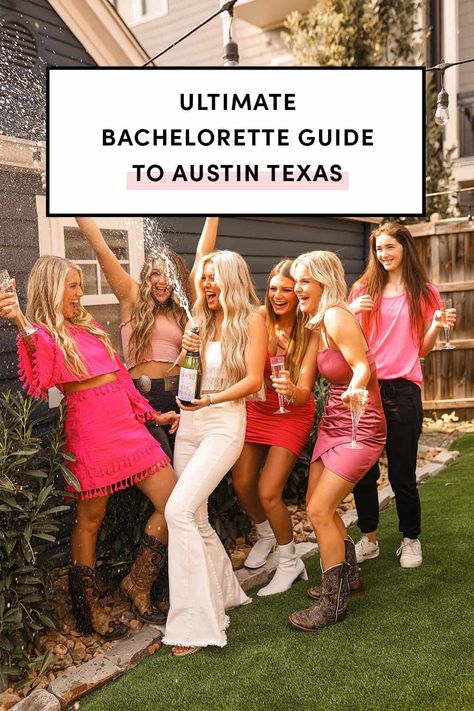 Ultimate Bachelorette Party Guide To Austin Texas! Choosing Austin for your bachelorette is easy. The hard part is having to leave once it’s all over. Here is your guide to the ultimate bachelorette weekend in Austin. Austin Weekend Outfit, Texas Bachelorette Party Outfit, Austin Bachelorette Outfit, Bachelorette Places To Go, Outfits For Austin Texas, Bride Winery Outfit, New Braunfels Bachelorette Party, Dallas Bachelorette Party Ideas, Texas Bachelorette Outfits