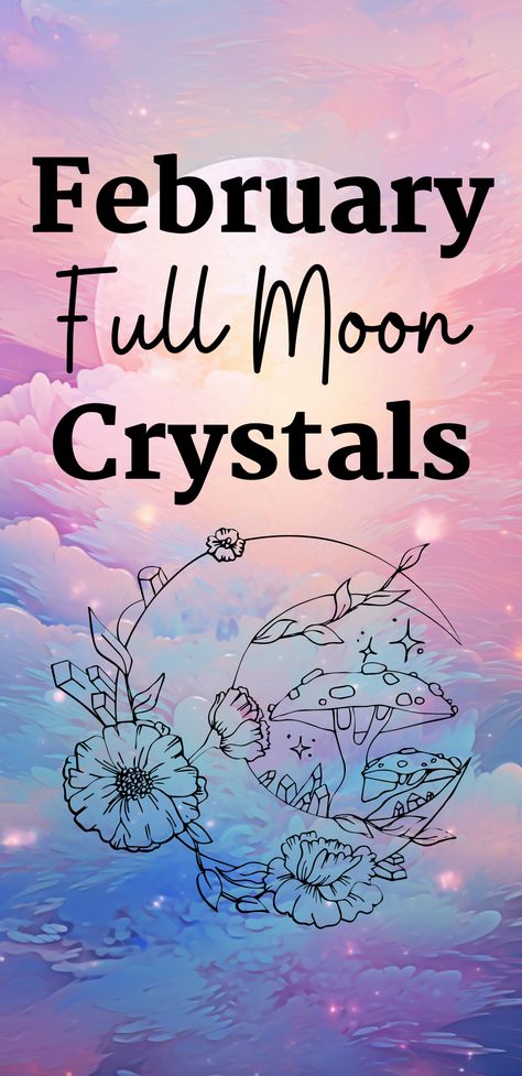 February Full Moon Crystals (Lunar Magic) - Eclectic Witchcraft February Magick, Full Moon Crystals, Witch Info, February Full Moon, Witch Types, Witchcraft Rituals, Full Moon Spells, Eclectic Witchcraft, Full Moon Phases