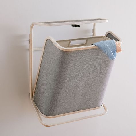 Hamper Small Bathroom, Laundry Hampers Small Space, Wall Mount Laundry Hamper, Wall Mounted Hamper, Wall Mounted Laundry Hamper, Hanging Laundry Baskets On Wall, Home Organization Ideas For Small Spaces, Laundry Basket In Bathroom, Wall Laundry Hamper