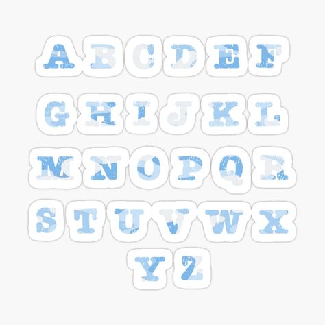 Get my art printed on awesome products. Support me at Redbubble #RBandME: https://www.redbubble.com/i/sticker/blue-Camo-Print-Collage-Letter-Sticker-pack-by-Yviemakes/70825395.EJUG5?asc=u Letter Aesthetic, Cut Out Letters, Letter Stickers, Blue Camo, Print Collage, Aesthetic Stickers, Sticker Pack, Stickers Packs, Camo Print