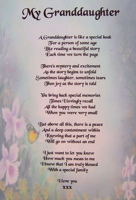 A PERSONALISED POEM FOR A GRANDDAUGHTER - 8.3 x 11.7" - LAMINATED GIFT | Home, Furniture & DIY, Celebrations & Occasions, Other Celebrations & Occasions | eBay! Happy Birthday Granddaughter, Grandfather Quotes, Birthday Granddaughter, Grandson Quotes, Grandchildren Sign, Grandparents Activities, Grandkids Quotes, Nana Quotes, Granddaughter Quotes