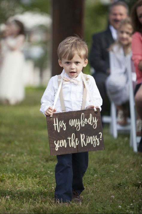 15 Funny Wedding Signs That Will Make Your Guests LOL - Here are a few of our favorite funny wedding signs that are sure to get your guests chuckling. ring bearer sign Funny Wedding Photography, Funny Wedding Signs, Reception Signage, Country Chic Wedding, Alabama Weddings, Summer Wedding Colors, Groomsmen Suits, Sign Ideas, Cute Wedding Ideas