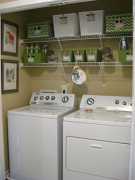 Laundry room make over! Diy Laundry Room Storage, Laundry Closet Organization, Laundry Closet Makeover, Laundry Room Organization Storage, Laundry Room Storage Shelves, Small Laundry Room Organization, Room Storage Diy, Wire Shelves, Laundry Closet